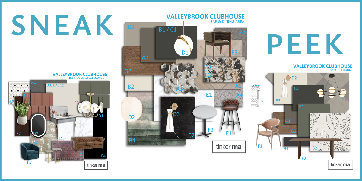 mood boards for Valleybrook Grill renovation